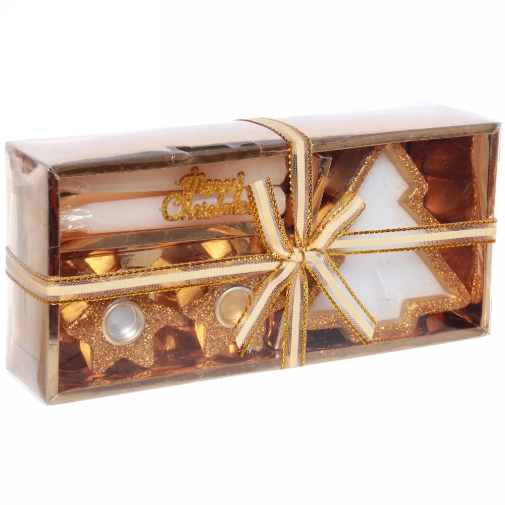 Свечи новогодние «Исполнение желаний» 18.5x8.5x4 см, золото