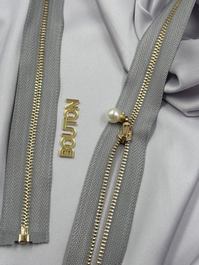 Молния светло-серая золото жемчуг