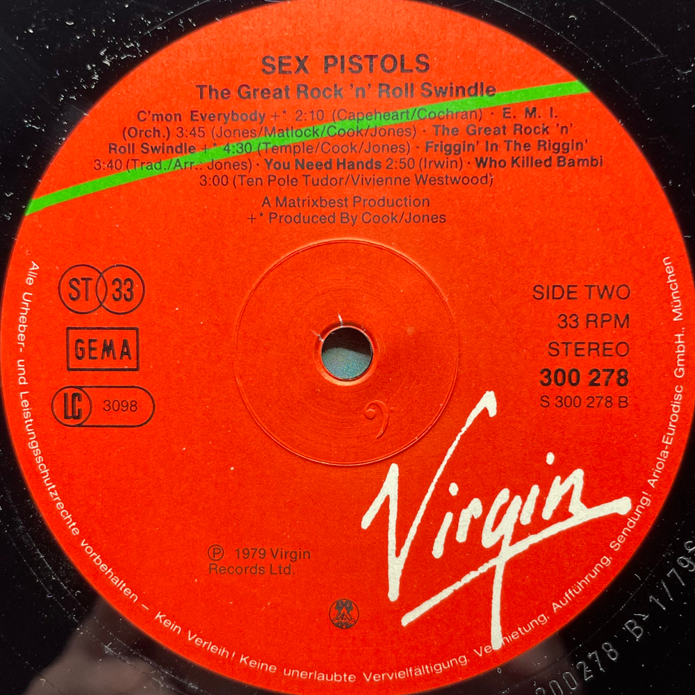 Sex Pistols ‎– The Great Rock 'N' Roll Swindle 2LP (Германия 1979г.)