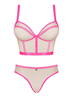 Стильный комплект нижнего белья Nudelia (Размер: L-XL) (Цвет: телесный с розовым)