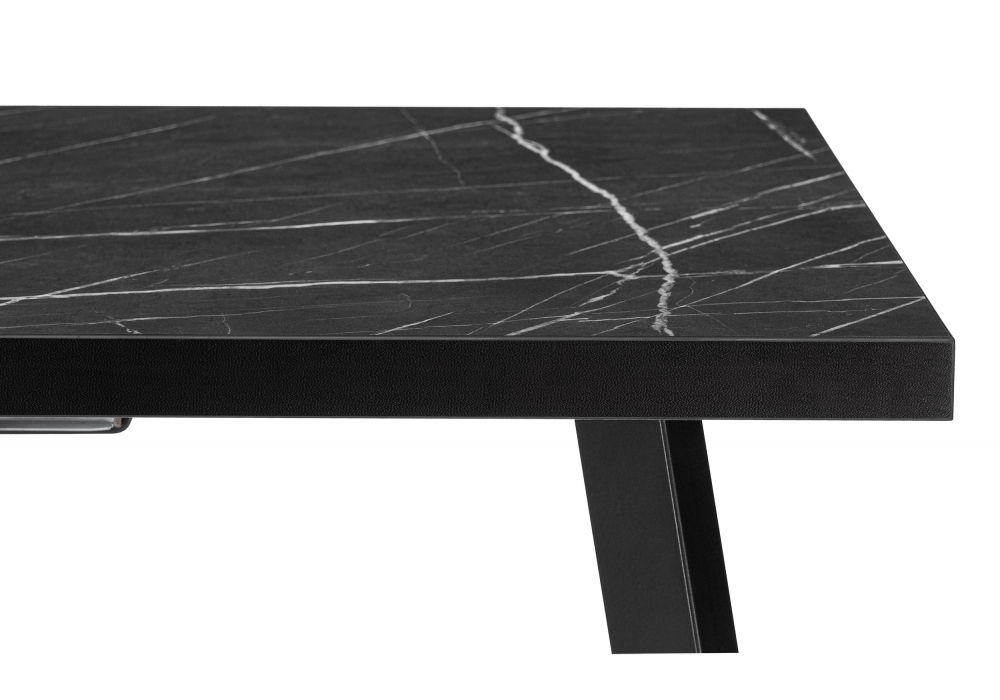 Стол деревянный Woodville Цефей 120(160)х75х75 файерстоун, черный матовый