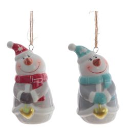 GAEM Фигурка декоративная подвесная "Снеговик", L4 W4 H7 см, 2в.