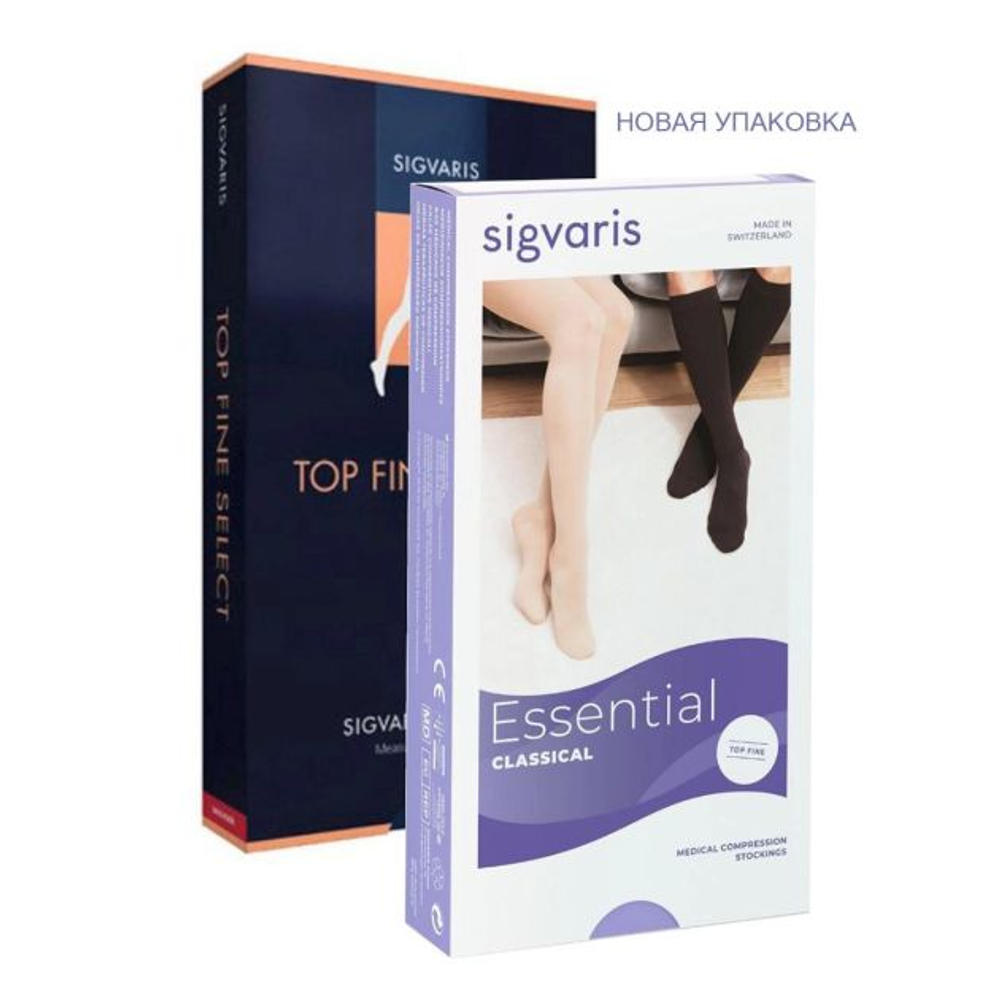 Чулки до паха Sigvaris Top Fine Select, 1 класс компрессии, открытый мысок