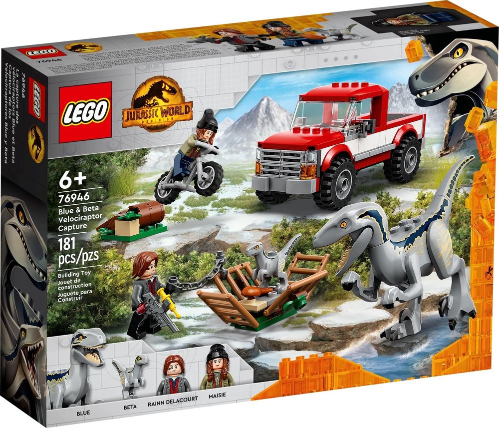 Конструктор LEGO Jurassic World 76946 Захват синего и бета-велоцираптора