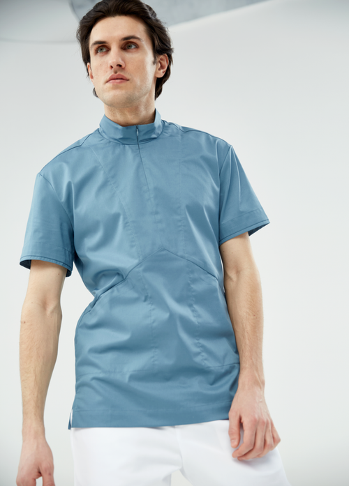 Медицинская туника с воротником-стойкой