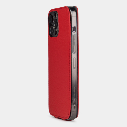 Чехол для iPhone 14 Pro Max из кожи теленка, красного цвета