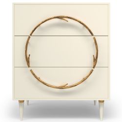 Комод Арт Колор matte Классик Голд с 3 ящиками Кремовый белый матовый