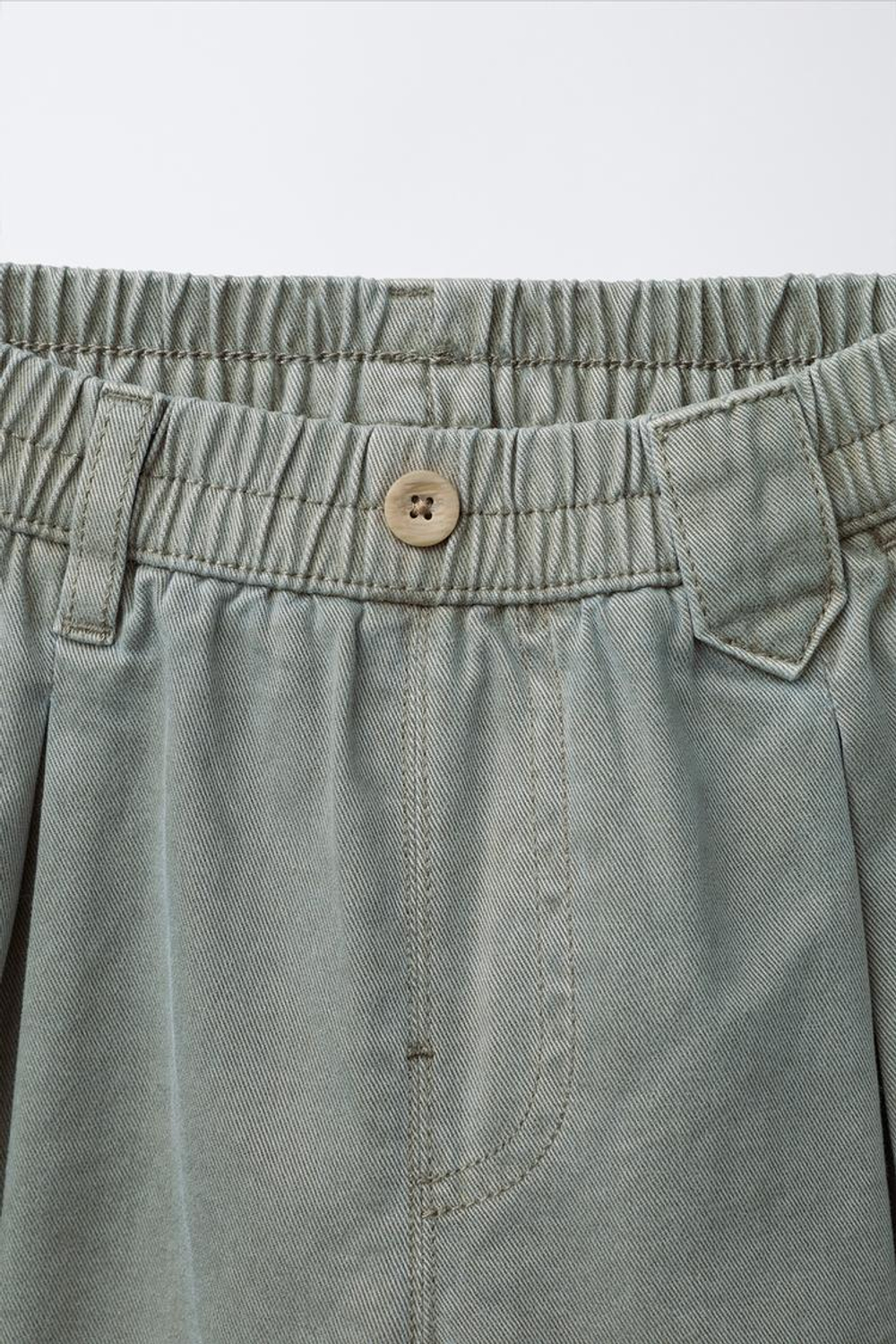 ZARA БРЮКИ BALLOON С ЗАЩИПАМИ, УТИНО-СИНИЙ