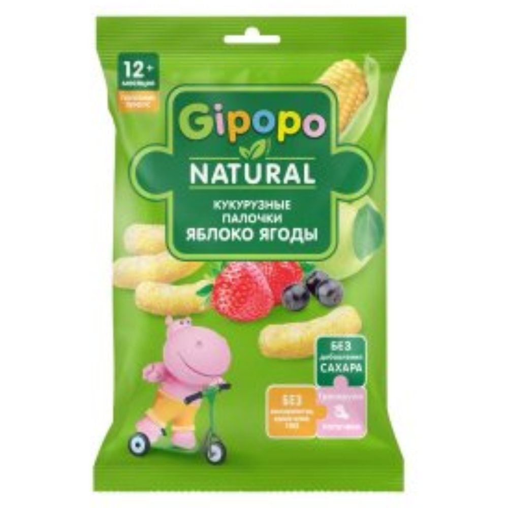 Кукурузные палочки Gipopo Яблоко-ягоды 20 гр