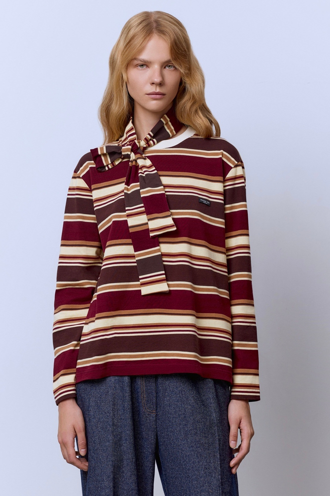 Лонгслив в полоску из итальянского хлопка