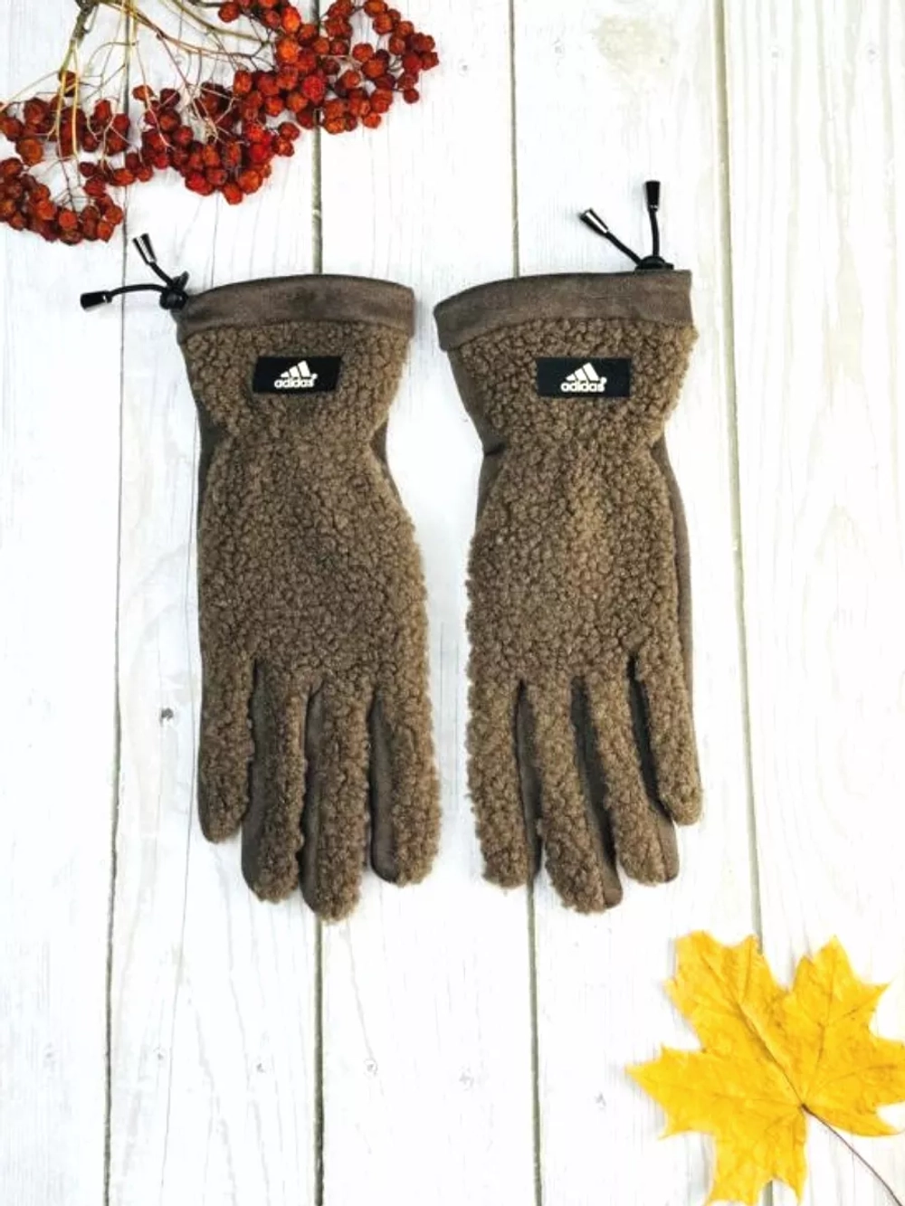 перчатки демисезонные теплые флисовые Adidas
