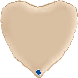 Сердце Сатин кремовый 46 см
