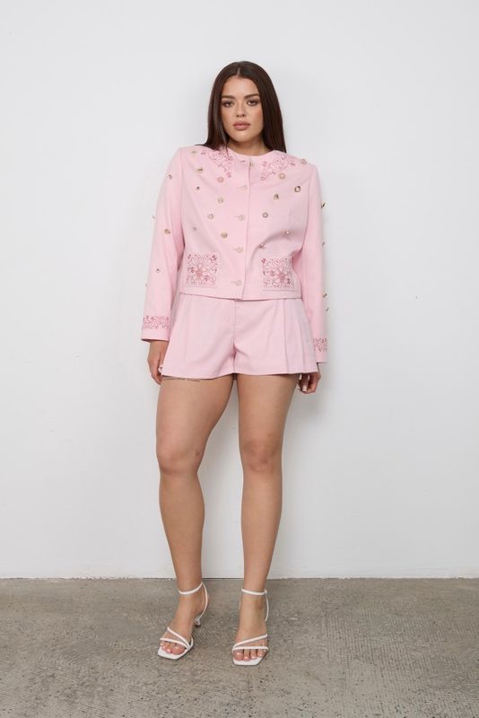 Шорты со складками, розовый