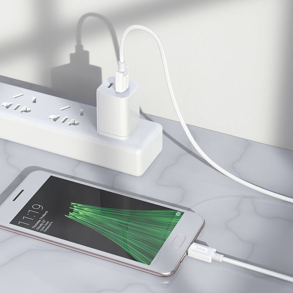 Кабель USB - Micro HOCO X73 (белый) 1м