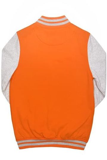 Куртка бомбер оранжевый со светло-серыми рукавами