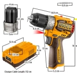 Аккумуляторный бесщеточный шуруповерт INGCO CDLI16682 INDUSTRIAL 16 В 60 Нм 22+1