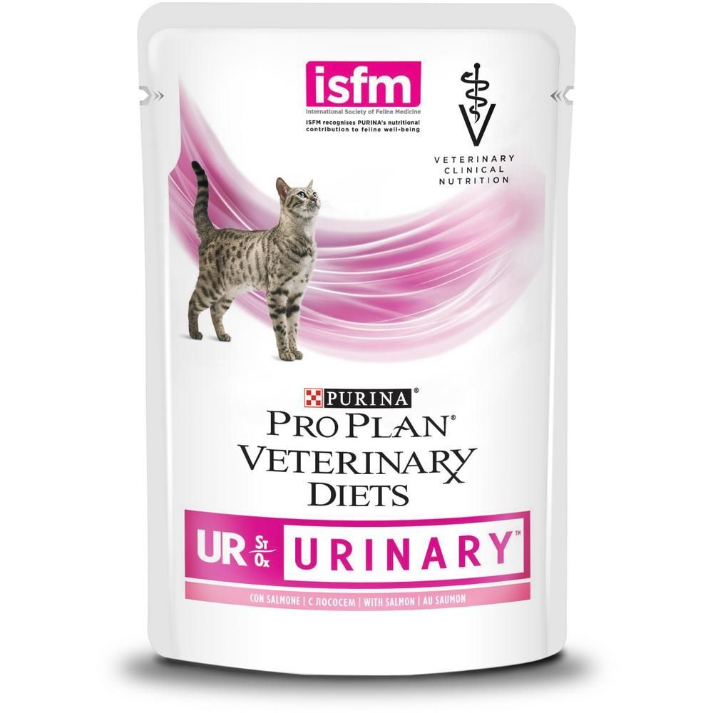 Purina Veterinary Diets 85г Консервы для взрослых кошек при мочекаменной болезни UR (Лосось)
