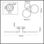 6545/68CL LEDIO LN23 000 золотой, черный Люстра потолочная LED 43W 3000-6000K 6031Лм 220V LARA