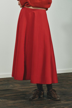 ZARA ЮБКА МИДИ В СКЛАДКУ, КРАСНЫЙ