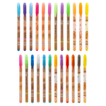 Ручка гелевая, Basir, цветные чернила, серия "Капибара", с блёстками, 24 шт