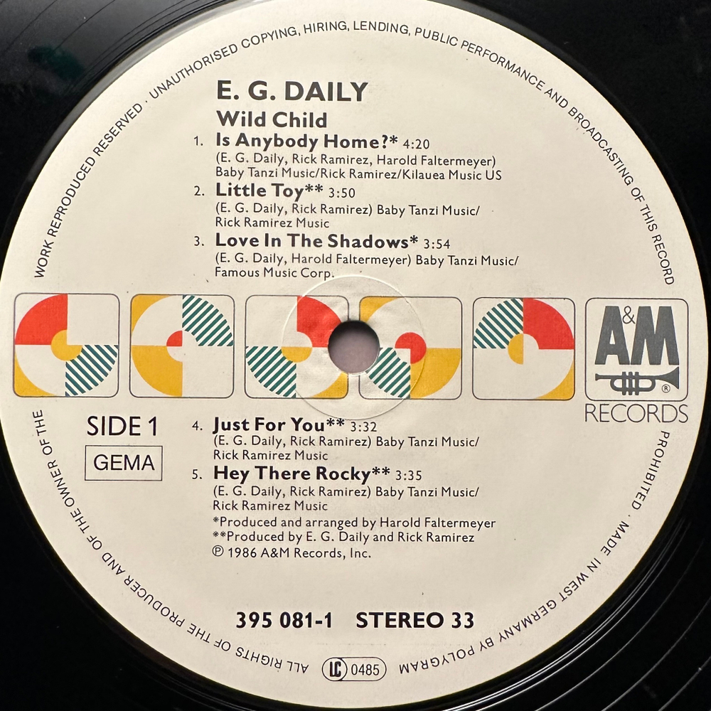 E.G. Daily - Wild Child (Германия 1986г.)