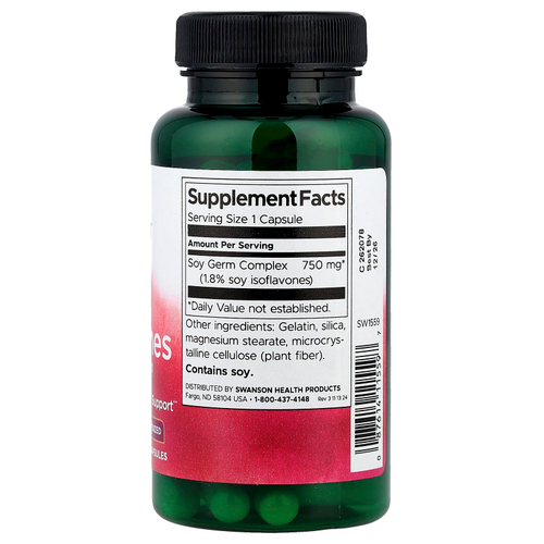 Swanson, Изофлавоны сои, 750 мг, 60 капсул