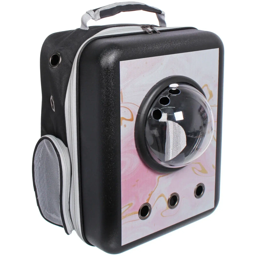 Рюкзак - переноска для животных «СТИЛЬНЫЙ БРО», цвет пудровый, 32*17*42/до 13кг (Пакет и Лейбл)