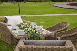 "Латте" плетеный стол из искусственного ротанга 160х90см, цвет соломенный