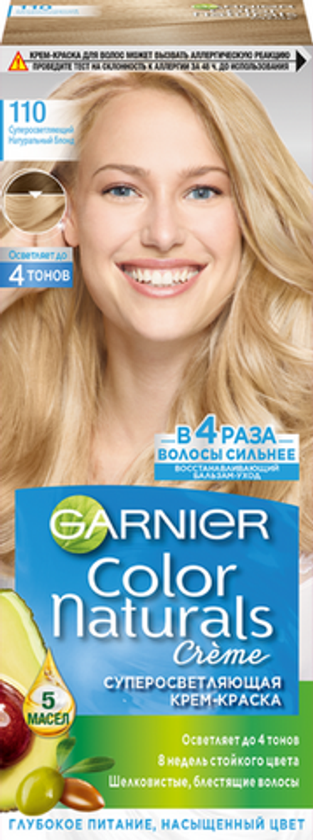 Garnier Краска для волос Color Naturals, тон №110, Суперосветляющий натуральный блонд, 112 мл