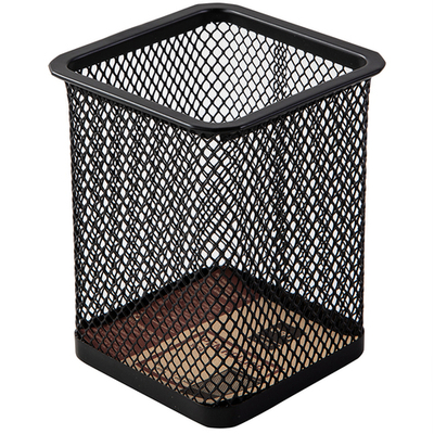 Стакан металлический DELI для пишущих принадлежностей, квадратный, черный