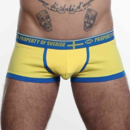 Мужские трусы хипсы желтые Aussiebum Patriot Property of Sweden AB00122