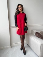 Платье праздничное офисное замшевое сарафан А силуэт