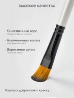 Набор кистей для рисования синтетика овальные (кисточки № с 1 по 12) 12 шт., дерево белые