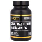 California Gold Nutrition, Sport, цинк, магний и витамин B6, 90 растительных капсул