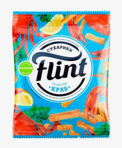 Сухарики Flint пшенично-ржаные со вкусом краба 190 г