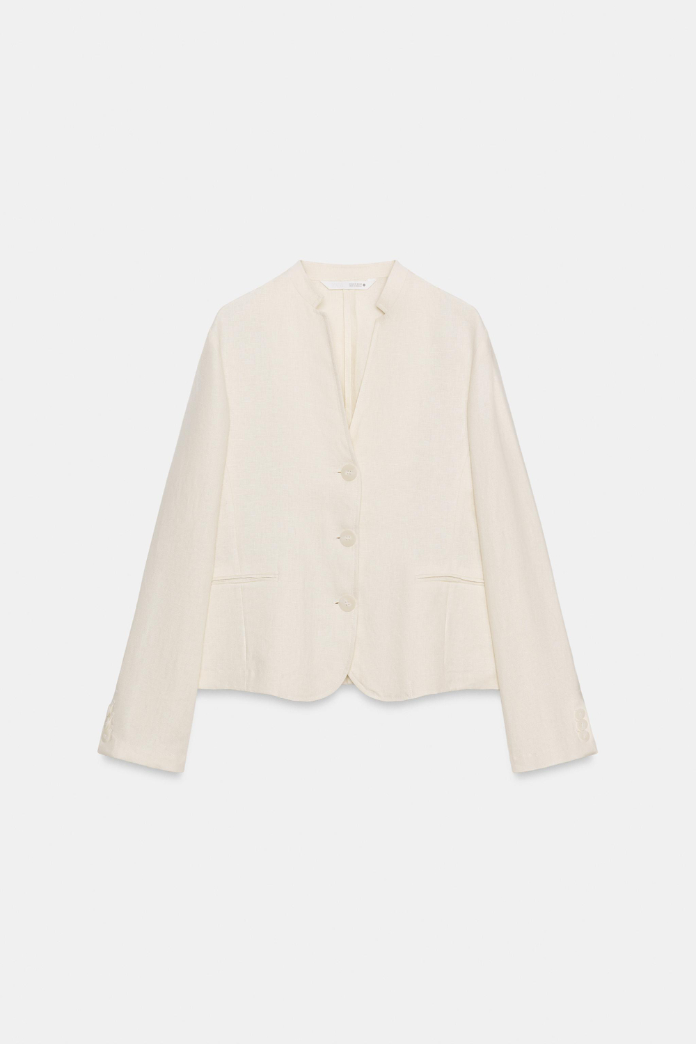 ZARA БЛЕЙЗЕР ИЗ 100% ЛЬНА — ZW COLLECTION, ЭКРЮ
