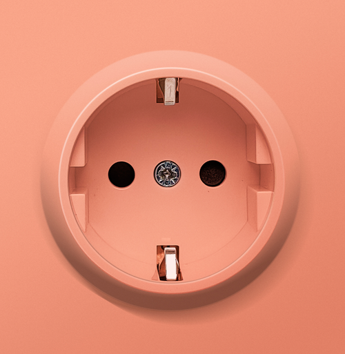 Накладка для розетки Schuko с заземлением со шторками 16A 250 В~, матовый коралл, серия R98