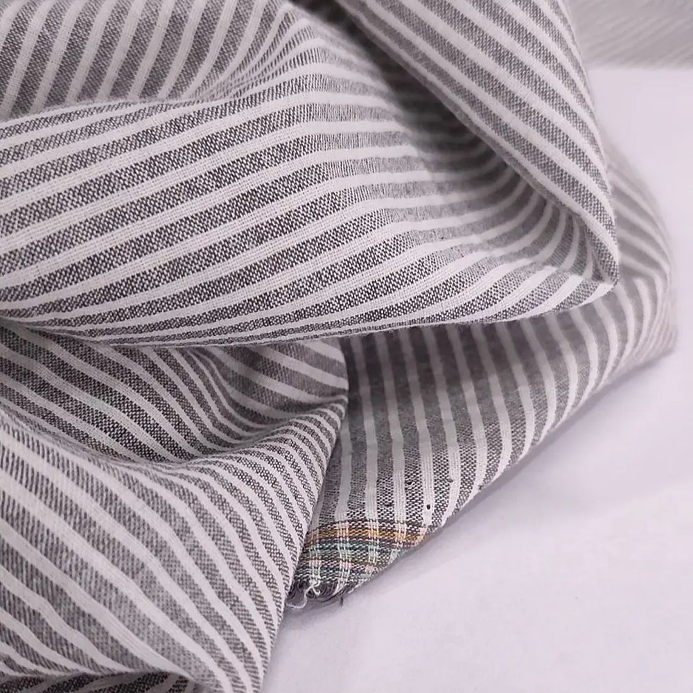 Варёный хлопок "Серая полоска", 2мм