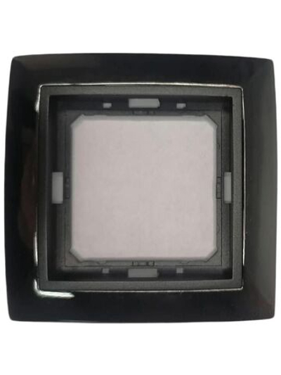 Рамка 1-я ProfiTec Tesla темная сталь метал + вставка черный графит