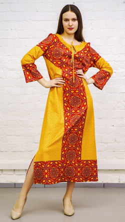 Платье "Расписная прялка", по мотивам росписи стариной русской прялки