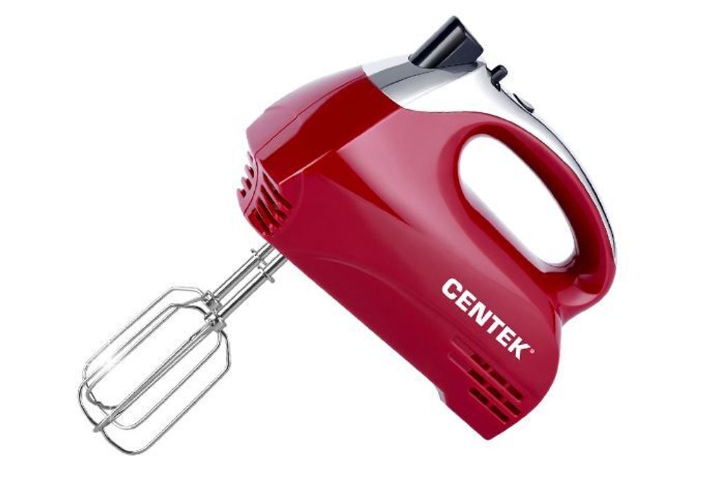 Миксер Centek CT-1118 (хром/вишня) 350Вт, 5 скоростей+турбо, взбивание/замешивание