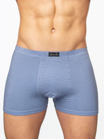 Однотонные мужские трусы-боксеры в рубчик (Размер: L) (Цвет: голубой)