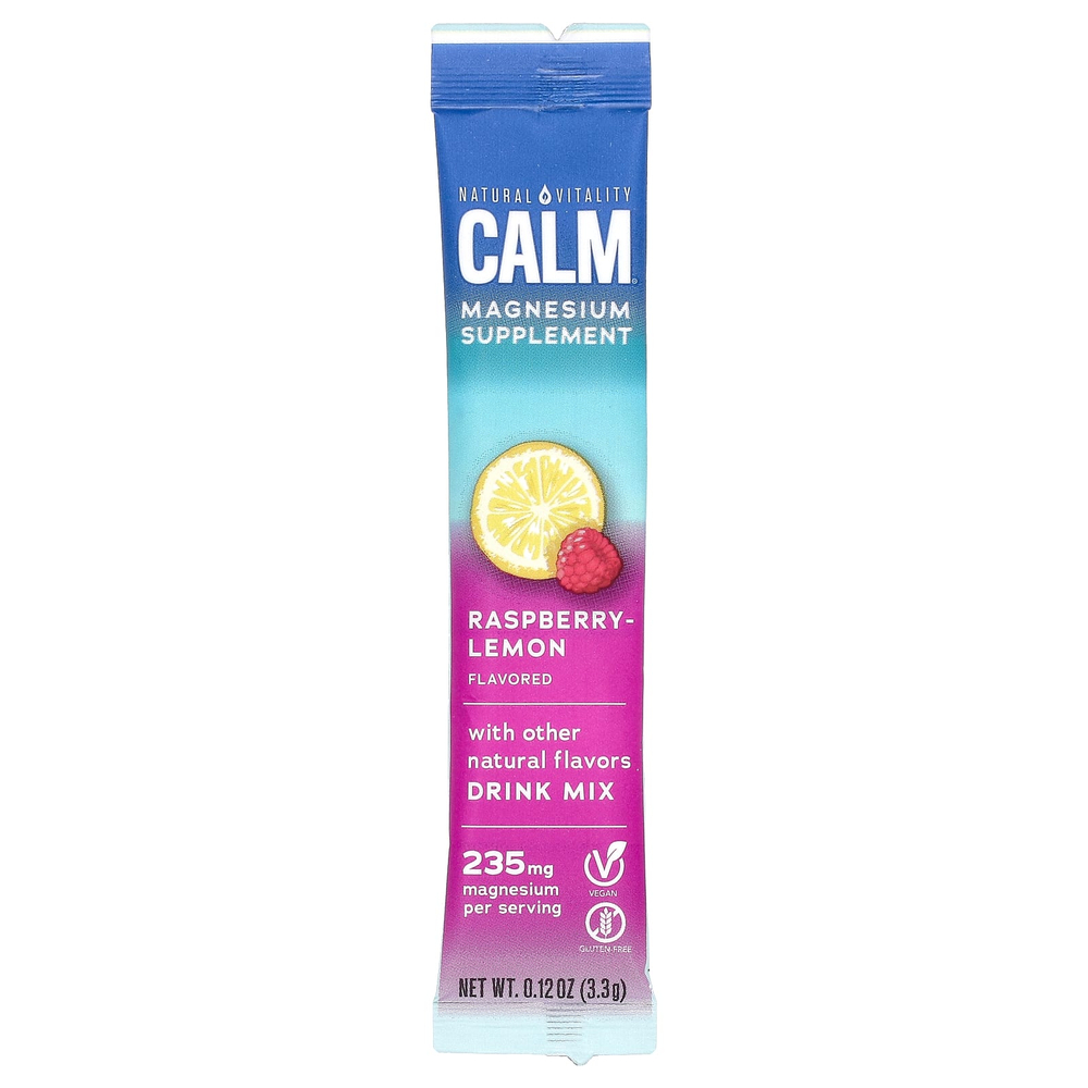 Natural Vitality, CALM®, смесь для приготовления напитка с магнием, малина и лимон, 30 пакетиков по 3,3 г (0,12 унции)