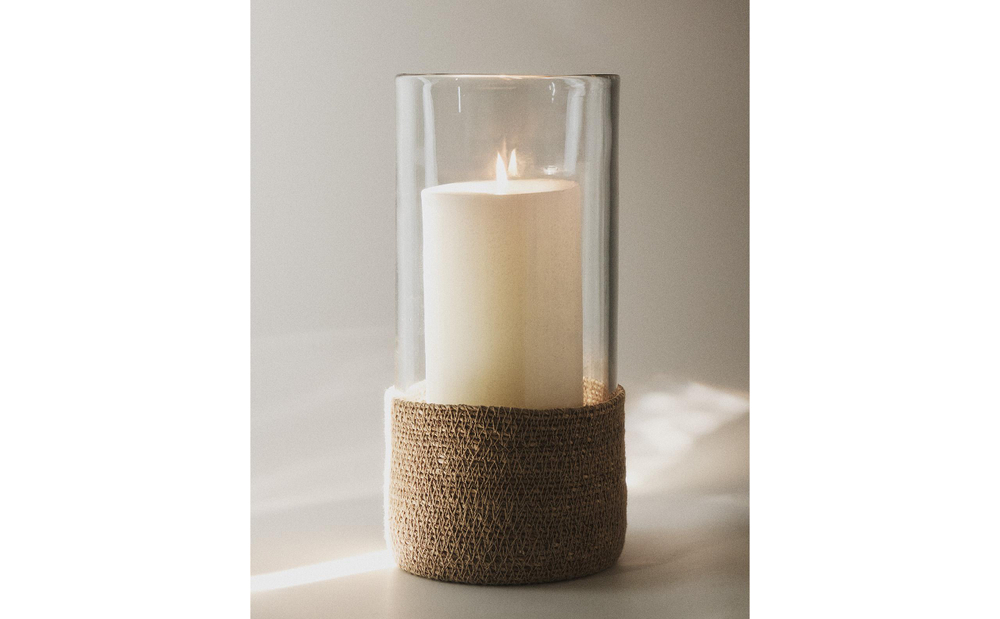 Zara Home Подсвечник из стекла, цвет прозрачный, 28 см
