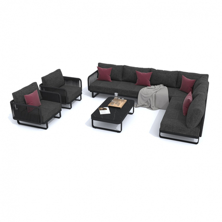 Лаунж зона угловая Ideal Patio БЕЛЛИСА С модульная маренго