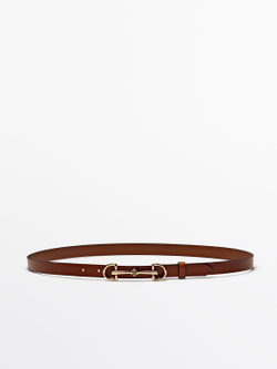 Massimo Dutti Ремень из кожи наппа, цвет кожи