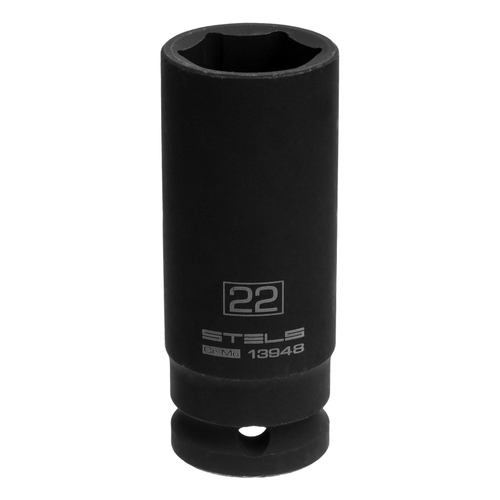 Головка ударная удлиненная шестигранная, 22 мм, 1/2, CrMo Stels