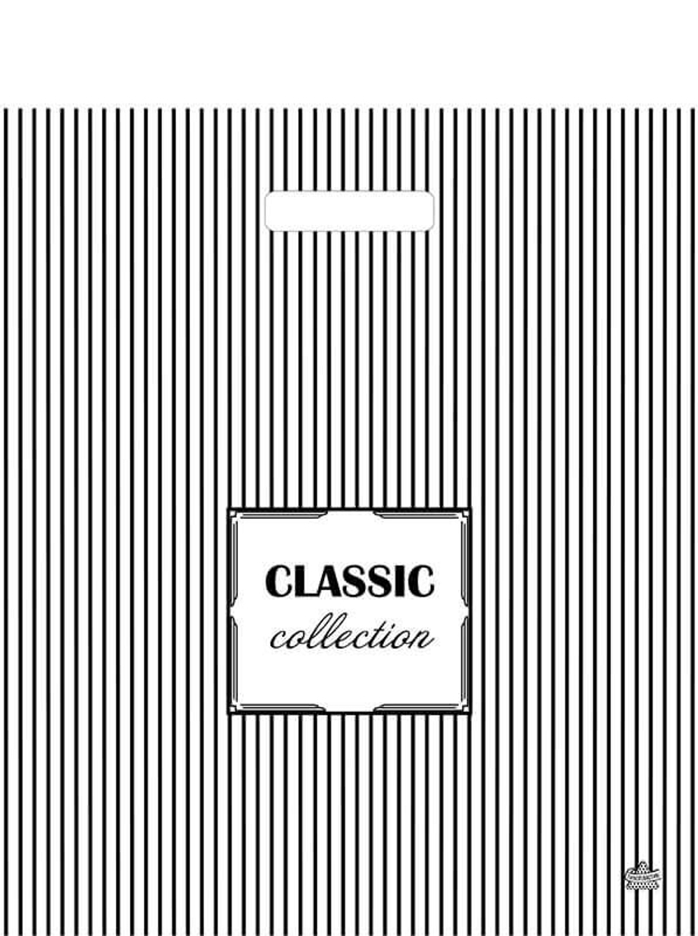 Пакет 45*38см (60мк) с вырубной укрепл. ручкой "Полосатая классика" Ламинат