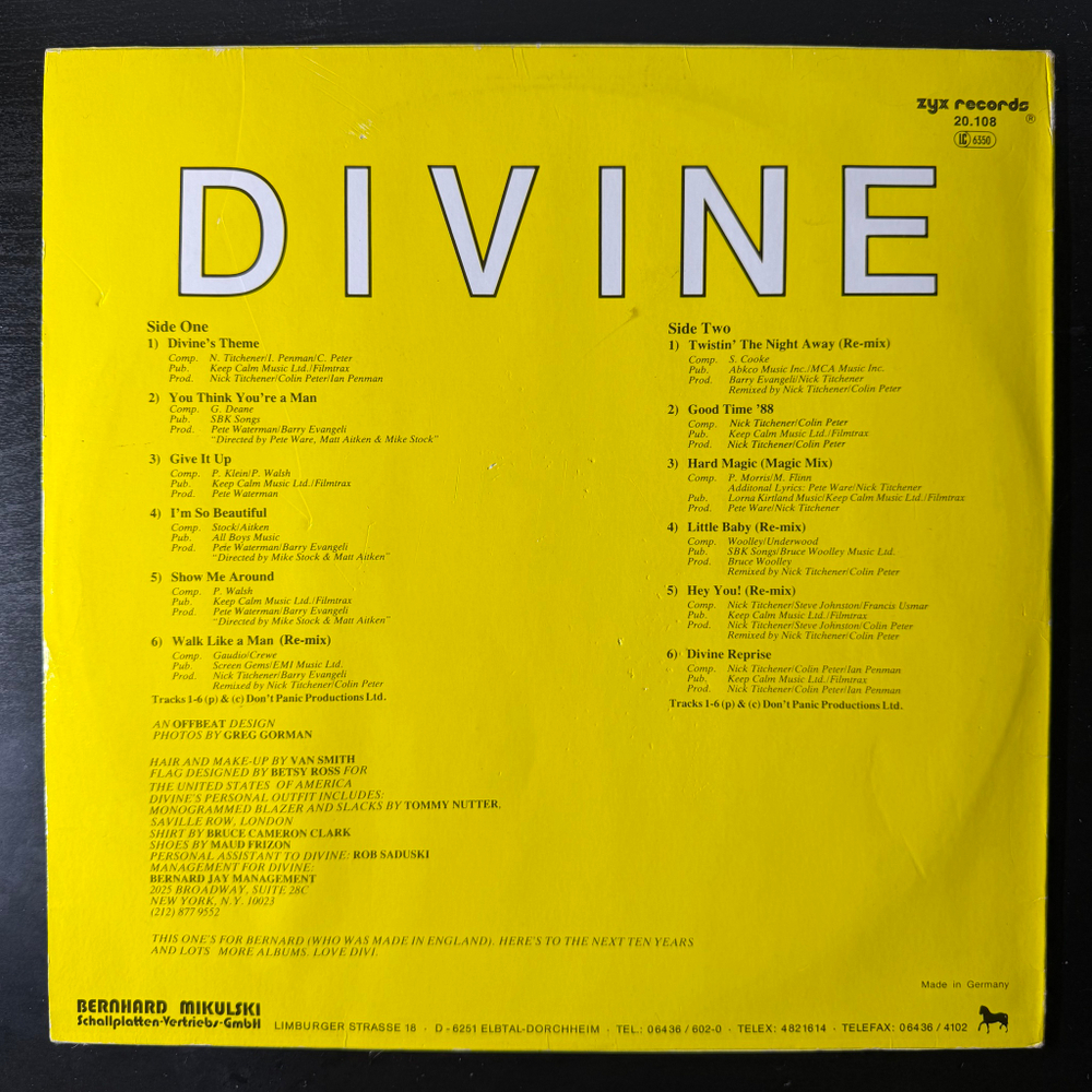 Divine ‎– Maid In England (Германия 1988г.)