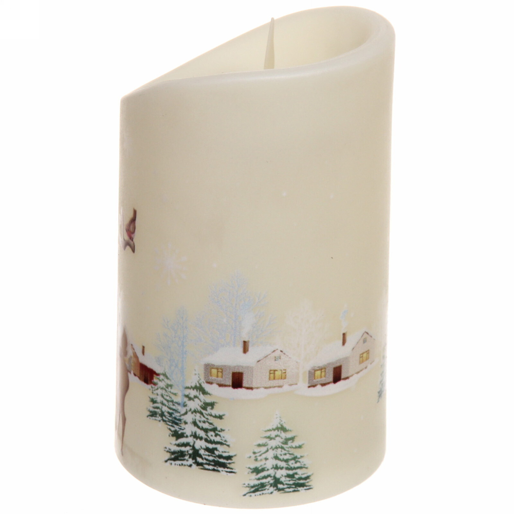 Сувенир с подсветкой «Свеча с Дедом Морозом» 7,5*12,5см (пламя колышется)